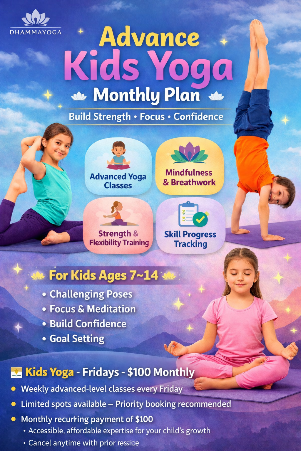 Kids Yoga - Friday - $ 100 Monthly